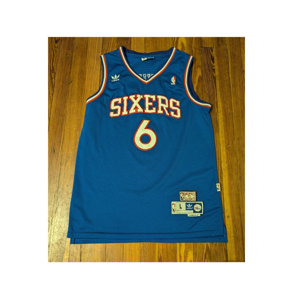 Adidas Philadelphia 76ers Julius Erving Mens Large Blue jersey